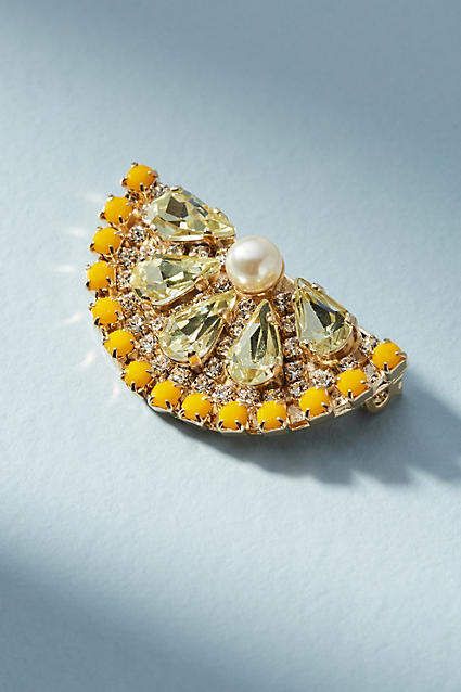 Anton Heunis Lemon Slice Brooch #ad #lemon Saree Brooch, 2024 Jewelry, Winter Jewelry, Jewelry Brooch, Lemon Slice, Lemon Drop, Fruit Art, Beaded Brooch, New Jewelry