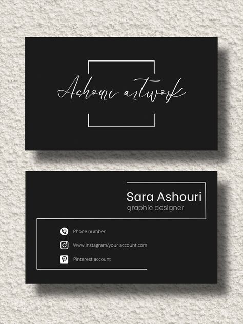 Business Card For Graphic Designer, Tattoo Artist Business Cards, Business Card Design Black, Business Cards Design, Graphic Design Tutorials Learning, Small Business Cards, Small Business Packaging Ideas, Visiting Card Design, Business Card Design Creative