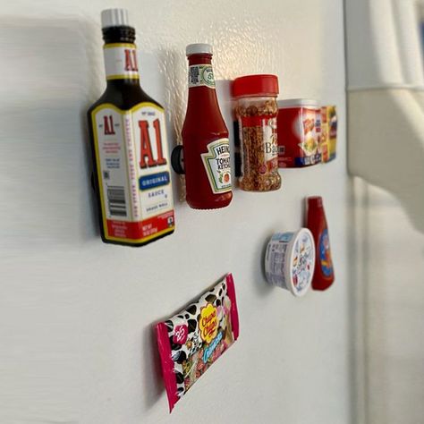 Xinfeng creative fridge magnet Mini Brand Display Ideas, Mini Brands Craft Ideas, Mini Brands Display Ideas, Fun Fridge Magnets, Cute Girl Apartment, Aesthetic Fridge Magnets, Diy Mini Brands Display, Mini Brands Display Diy, Mini Brands Display