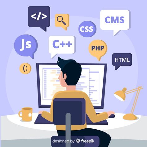 Learn Web Design, Web Development Tools, Learn Web Development, Web Design Course, Computer Class, Web Programming, Full Stack Developer, Web Graphic Design, Vector Portrait