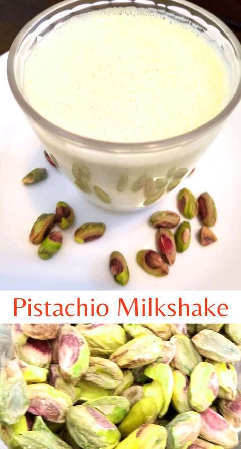 Pistachio Milkshake - Green Pistachio Drink Pistachio Drink Recipe, Pistachio Milkshake Recipes, Pistachio Shake, Pistachio Milkshake, Pistachio Drink, Pistachio Smoothie, Pistachio Coffee, Homemade Milkshake, Pistachio Milk