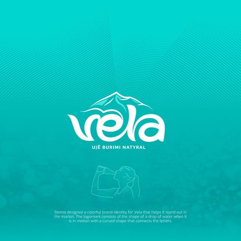 Vela Water :: Behance Water Brand Identity, Water Logo Branding, P Letter Logo, P Letter, A Drop Of Water, Water Bottle Brands, Drop Of Water, Water Branding, Water Logo