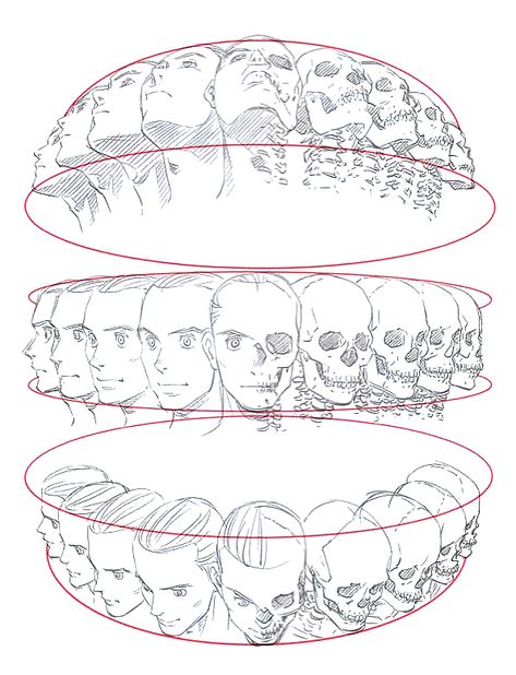 “Head Rotation” Art Reference - Manga Drawing Tips | by 遥渡辺* • Blog/Website | ( ....... ) ★ Head Rotation Drawing, Face Rotation Reference, Head Rotation Reference, Manga Drawing Reference, Head Positions Drawing, Character Rotation, Head Perspective, Head Positions, Head Rotation