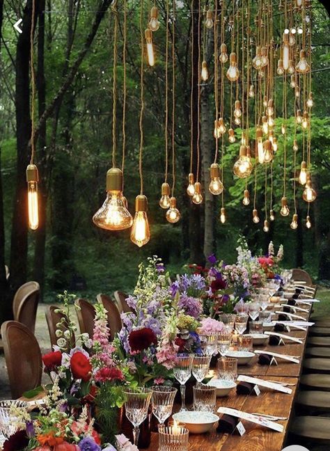 Rustic Wedding Decorations, Enchanted Forest Wedding, Outdoor Dinner, Fairy Wedding, Table Set Up, Wedding Forward, Wildflower Wedding, Wedding Mood, Forest Wedding