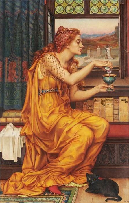 Evelyn De Morgan Witchcraft Tools, Witch's Kitchen, Witch's Garden, Witch Spells, Gothic Glamour, Elizabeth Bathory, Lucrezia Borgia, Magickal Herbs, Thomas Gainsborough