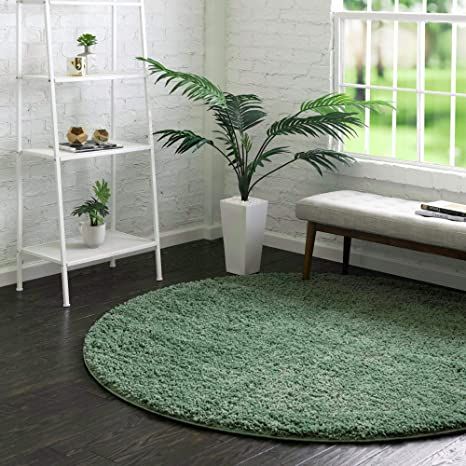 Amazon.com: Rugs.com Everyday Shag Rug  –  Green 3 Ft Round  Shag Rug Perfect for Kitchens, Dining Rooms and More : Home & Kitchen Round Shag Rug, Sage Green Rug, All Modern Rugs, Green Area Rug, Solid Rugs, Heated Floors, Shag Area Rug, Green Area Rugs, Rugs Size