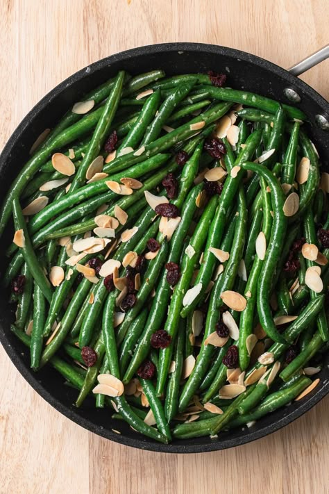 Green Beans Cranberries Almonds, Green Bean And Cranberry Recipes, Green Beans With Almonds And Cranberries, Green Beans And Cranberries, Cranberry Green Beans, Green Beans Cranberries, Green Beans And Almonds, Haricot Verts Recipe, Almond Green Beans