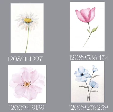 Cute Bloxburg Photo Codes, Modern Decal Codes For Berry Ave, Berry Avenue Flower Codes, Flower Store Bloxburg, Bloxburg Girly Decal Codes, Pink Carpet Codes Berry Ave, Bloxburg Spring House Ideas, Bloxburg Flower Picture Codes, Roblox Flower Decals