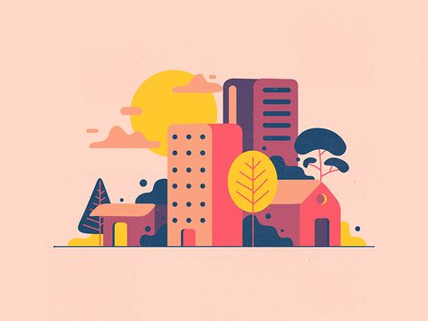 City dribbble City Buildings Illustration, Flat City Illustration, Flat Illustration City, Flat Illustration Landscape, City Art Drawing, City Illustration Design, City Building Illustration, City Landscape Illustration, City Illustration Art