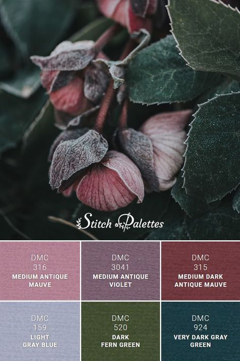 Dusty Muted Colour Palette, Plum Green Blue Color Palette, Blue Green Mauve Color Scheme, Dark Fairycore Color Palette, Heather Grey Color Palette, Dark Fairytale Color Palette, Academic Color Palette, Moody Spring Color Palette, Forest Wedding Color Palette