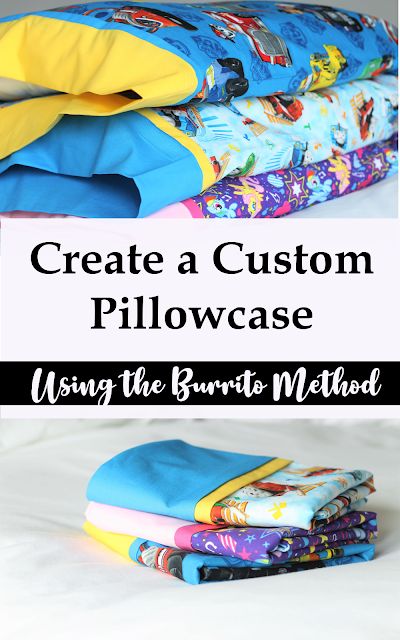 How to create a custom pillowcase using the burrito method or in other words, a burrito pillowcase. Burrito Pillowcase, Pillows Diy, Holiday Hand Towels, Burlap Ideas, Custom Pillow Cases, Pillowcase Pattern, Beginner Sewing Projects Easy, Sewing Pillows, Sewing Projects For Beginners