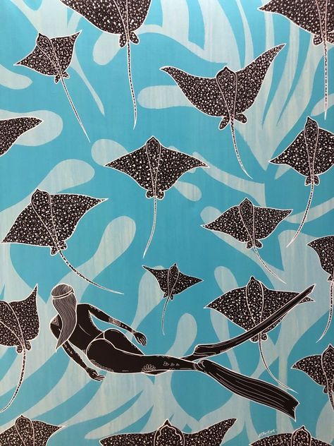 Spotted Eagle Ray, Surf Painting, Hawaii Art, Sketch Journal, Surfboard Art, Surf Design, Beach Posters, Surf Art, Cute Patterns Wallpaper