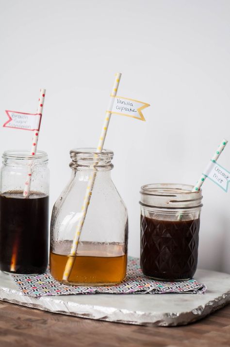 Homemade Coffee Syrups Sauce For Coffee, Bar Syrups, Homemade Coffee Syrup, Brown Sugar Simple Syrup, Mint Coffee, Coffee Syrups, Make Your Own Coffee, Cold Brew Iced Coffee, Cupcake Chocolate