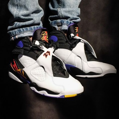 Air Jordan 8 "3 Peat" Nike Air Jordan 8, Air Jordan 8, Shoes Sneakers Jordans, Jordan 8, Lit Shoes, The Arena, Custom Sneakers, Women Trends, Jordan Retro