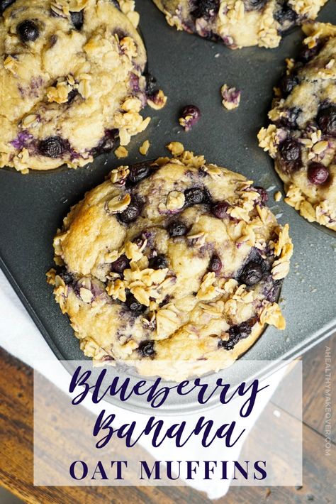 Blueberry Banana Oat Muffins, Extra Blueberries, Banana Blueberry Oatmeal Muffins, Blueberry Banana Muffins, Blueberry Oat Muffins, Oat Bran Muffins, Sugar Free Muffins, Almond Flour Muffins, Paleo Muffins