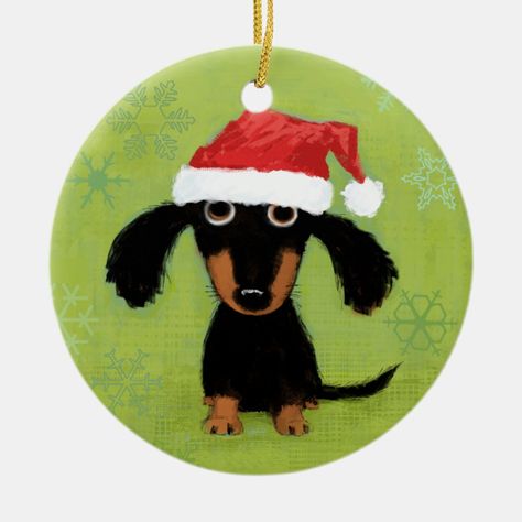 Wiener Dog Puppies, Black And Tan Dachshund, Weenie Dog, Funny Postcards, Dachshund Christmas, Funny Dachshund, Weenie Dogs, Cadeau Diy, Wood Christmas Ornaments