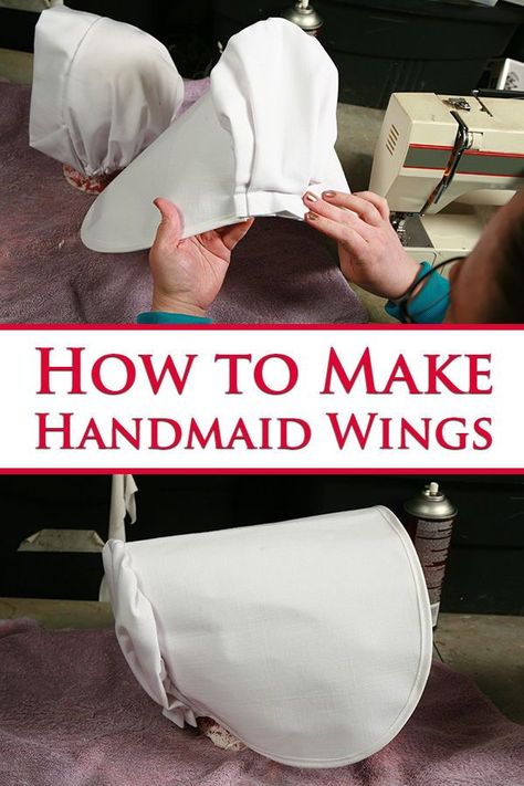 Whether for Halloween or protest purposes, sometimes you find yourself wanting to know how to make Handmaid's Tale Wings. Look no further!  This tutorial will show you how to make your own DIT Handmaid's Tale Bonnet. Handmaid's Tale Costume Diy, Handmaid's Tale Costume, Handmaids Tale Costume, A Handmaids Tale, The Handmaid's Tale Book, Handmade Tale, Serger Stitches, Diy Wings, Pink Costume