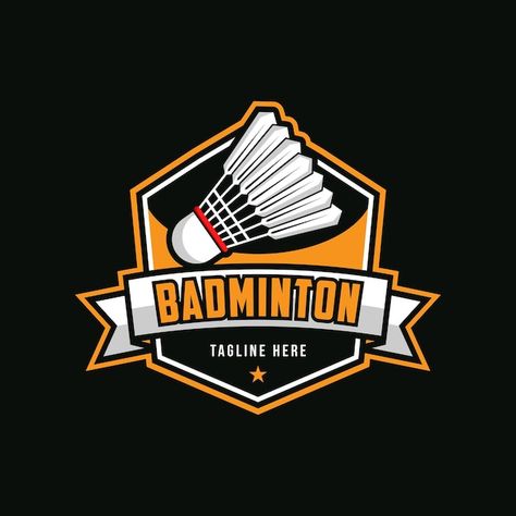 Badminton club logo template badminton t... | Premium Vector #Freepik #vector #sign #modern #sport #match Badminton Logo Design Sports, Logo Badminton Design, Badminton Logo, Badminton Club, Ball Lightning, Badminton Tournament, Sports Logo Design, Logo Psd, Club Logo