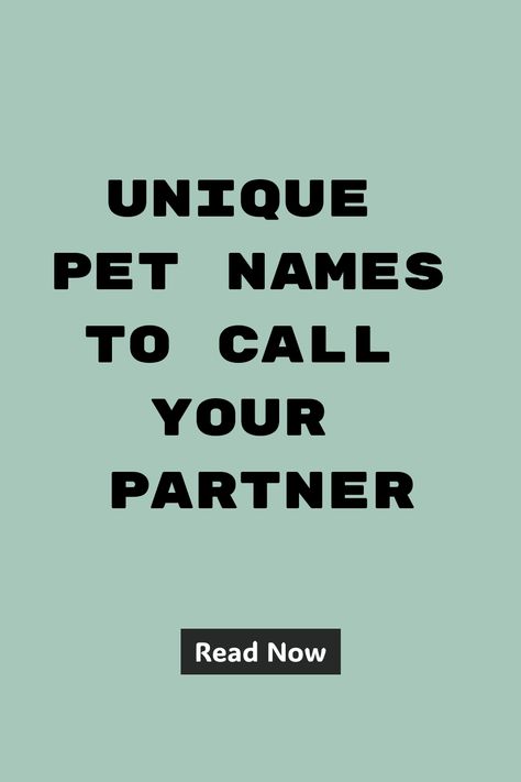 Selecting an endearing and imaginative nickname for your partner can introduce an additional element of amusement and warmth to your bond. If you're seeking a unique way to show appreciation and strengthen your connection, consider exploring the world of cute nicknames for each other. Choosing the right moniker can bring a sense of playfulness and intimacy into your relationship. Names To Call Your Partner, Pet Names For Partner, Intimate Bedroom Ideas, Unique Pet Names, Creative Nicknames, Pet Names For Boyfriend, Cuddle With Boyfriend, Names For Boyfriend, Partner Reading