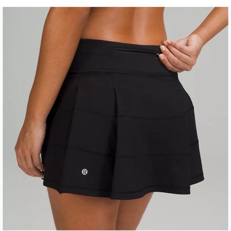 Lululemon Pace Rival Mid-Rise Skirt Long -Size: 10 -Color: Black -Condition: New!! -Length15" Mid Rise Skirt Length Is Measured At The Centre Front, From The Top Of The Waistband To The Hem Lightweight Four-Way Stretch Sweat-Wicking Quick-Drying Lululemon Tennis Skirt, Tennis Skirt Black, Black Tennis Skirt, Lululemon Pace Rival, Lululemon Skirt, Hot Skirts, Running Skirts, Black Skort, Black Lululemon