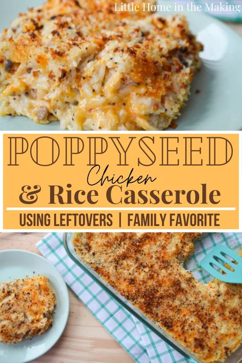 Leftover Rice Dinner, Poppyseed Chicken With Rice, Leftover Rice Casserole Recipes, Leftover Chicken Strips Recipes, Leftover Chicken Recipes With Rice, Recipes Made With Rotisserie Chicken, Rotisserie Chicken Recipes Leftover Rice, Recipes Using Leftover Rice, Chicken Rice Poppyseed Casserole