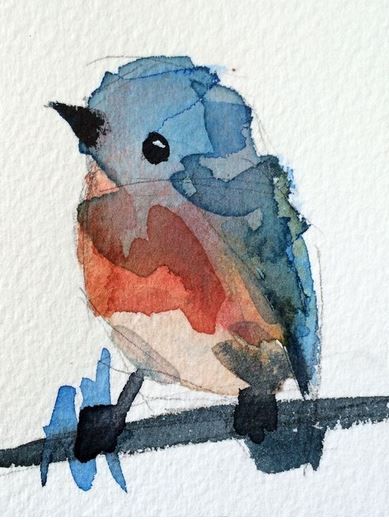 Angela Moulton, Bird Watercolor Paintings, Bird Watercolor, Watercolor Inspiration, Watercolor Bird, Watercolor Animals, Bluebird, Birds Painting, Art Watercolor