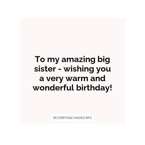 Sisters are special and your elder sister is no exception. On her birthday, make her feel loved and appreciated with these warm and loving birthday wi... | # #BirthdayWishes Check more at https://www.ehindijokes.com/birthday-wishes-for-elder-sister/ In Advance Birthday Wishes, Special Sister Birthday Quotes, Sister Birthday Wishes Funny, Birthday Wishes For Elder Sister, Islamic Birthday Duas, Funny Birthday Wishes For Sister, Loving Birthday Wishes, Advance Birthday Wishes, Short Birthday Wishes