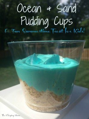 Ocean & Sand Pudding Cups! Adorable and easy snack for an ocean themed school unit! Sand Pudding Cups, Sand Pudding, Summer Camp Activities, Ocean Sand, Summer Fun For Kids, Pudding Cups, Dessert Party, Summer Ocean, Craft Ideas For Kids