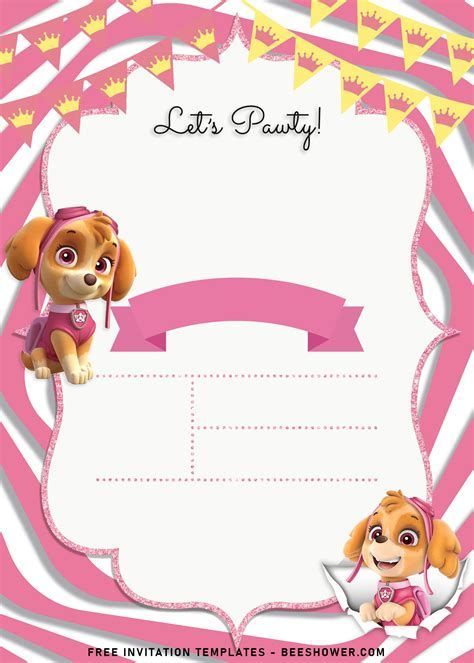 8+ Adorable Skye And Everest Paw Patrol Birthday Invitation Templates FCA Paw Patrol Birthday Card, Girl Paw Patrol Party, Skye Paw Patrol Cake, Paw Patrol Party Invitations, Skye Birthday Party, Skye Paw Patrol Party, Paw Patrol Skye Birthday, Skye And Everest, Sky Paw Patrol