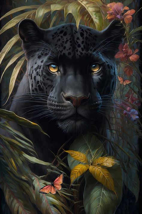 Exotic Animals Art, Panther Pictures, Black Panther Tattoo, Panther Tattoo, Spirit Animal Art, Big Cats Art, Black Tigers, Animal Wallpaper, Jungle Animals