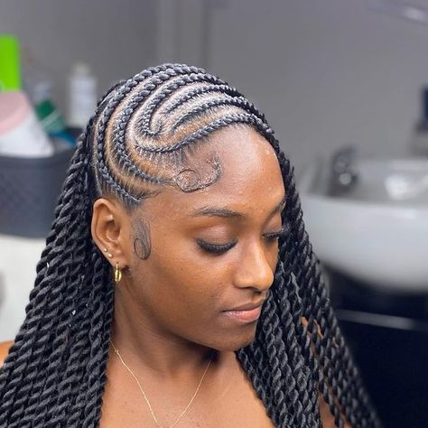 D O L L   C O I F F U R E™ on Instagram Island Twist Lemonade Braids, Fulani Patterns, Up In One Cornrow Braids, Islands Twist, Cornrows Women, Black Hair History, Small Box Braids Hairstyles, Kid Braids, Hair Styles For Black Women