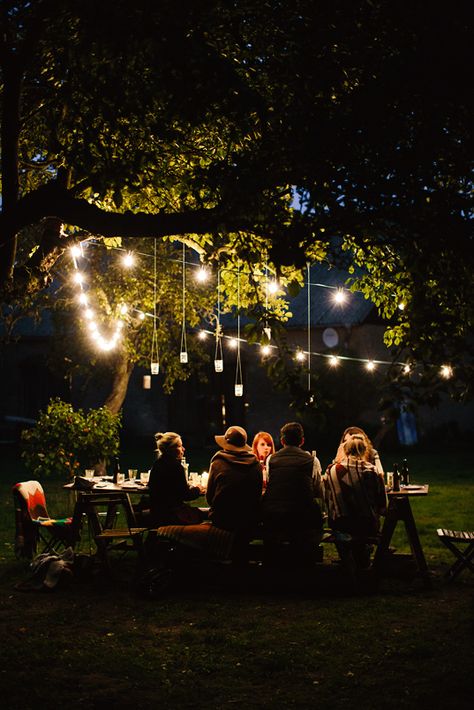 Autumn Barbeque with Friends | KRAUTKOPF Backyard Bbq Party Food, Barbeque With Friends, String Lights Outdoor Wedding, Bbq Party Food, Backyard Bbq Party, Barbeque Party, Outdoor Dinner Parties, A Group Of People, Barbecue Party