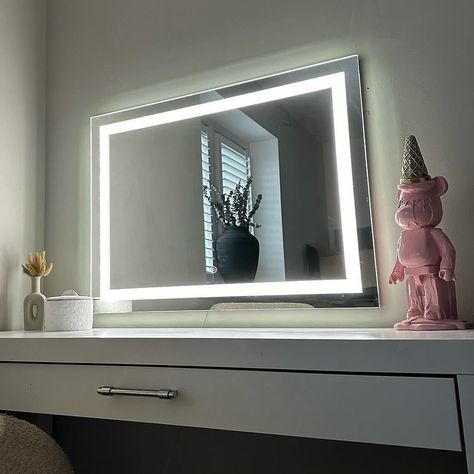 We’re loving the simplicity of @ourneutralhome59 dressing table. 🤩 . Liv decided to place the Crystal Pro Vanity Mirror on her dressing table when she first received it. At a later date, she then took it off the stand and hung the wall with the wall fixings included. 🤗 . Double tap to like this. . www.hollywoodmirror.co.uk . . . #makeupjunkie #mirror #makeupgeek #beautyproducts #hollywood #makeupaddict #makeup #beautyaddict #makeuplovers #vanity #mirrorphoto #makeuptalk #beautyjunkie #make... Hollywood Mirror With Lights, Table Mirrors, Mirrors Uk, Mirror Inspiration, Hollywood Mirror, Lighted Vanity Mirror, Vanity Mirrors, Makeup Mirror With Lights, The Stand