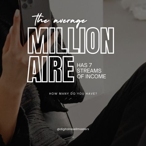 The average millionaire has 7 streams of income…🤯 Here are 7 ways you can start creating seven figures and beyond… 1. Create online courses 2. Affiliate marketing 3. Influencer marketing 4. Consulting services 5. Online coaching 6. Freelancing AND 7. My personal fav…digital products. 😍 How many do you have? Do you have another stream of income you love? Share below! #becomingamillionaire #facelessdigitalmarketingrevolution #onlinepassiveincome #digitalproductstosell #getpaidonline #... 7 Streams Of Income, Stream Of Income, Get Paid Online, Streams Of Income, Create Online Courses, Digital Marketing Business, Consulting Services, Income Streams, Online Coaching