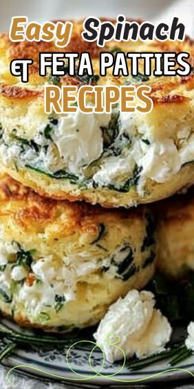 Easy Spinach & Feta Patties Greek Spinach, Peach Pound Cakes, Greek Spinach Pie, Spinach Bake, Gluten Free Bread Crumbs, Spinach Pie, Spinach Feta, Patties Recipe, Gourmet Cooking