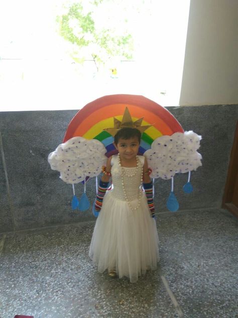 Fancy dress.. Rainbow Rainbow Costume Diy, Rainbow Fancy Dress, Book Week Ideas, Rainbow Costumes, Anime Room, Fancy Dress For Kids, Book Week, Button Art, Activity For Kids