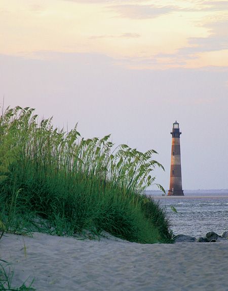 Coastal Carolinas Lighthouse On Beach, South Carolina Coast, Lighthouse Lighting, Charleston Travel, Lighthouse Pictures, Folly Beach, Beautiful Lighthouse, Hilton Head Island, Beach Living