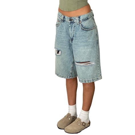 PRICES MAY VARY. Material: Polyester blend. Women summer carpenter jean shorts made by high quality fabric, lightweight denim shorts, skin-friendly, casual jean shorts for women, vintage distressed jean shorts, cut off prewashed denim shorts Features: casual loose fit jean shorts, vintage baggy long jorts, trendy blokette denim shorts, cut off prewashed denim shorts, light wash jean shorts, y2k jean jorts, alt shorts, carpenter shorts, denim cargo shorts, baggy wide leg jean carpenter shorts, lo Big Jean Shorts, Long Denim Shorts Outfit Summer, Baggy Denim Jean Shorts With Pockets, Baggy Blue Jean Shorts With Pockets, Trendy Baggy Denim Shorts, High Rise Baggy Cotton Jean Shorts, Baggy High-rise Jean Shorts With Pockets, Knee Length Denim Shorts, Long Jean Shorts