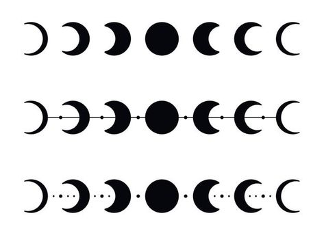 Moon phases silhouettes with stars. blac... | Premium Vector #Freepik #vector #background #poster #calendar #abstract Phases Of The Moon Sketch, Simple Moon Phases Drawing, Wrist Moon Phases Tattoo, Moon Phase Drawing Simple, Simple Moon Phases Tattoo Outline, Moon Phases With Stars Tattoo, Moon Phases Tattoo Stencil, Phase Of The Moon Tattoo, Stages Of Moon Tattoo