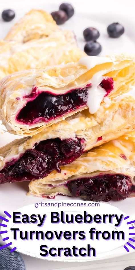 Turnovers With Puff Pastry, Blueberry Turnovers, Fresh Blueberry Recipes, Breakfast Fruit Salad, Easy Puff Pastry Recipe, Blueberry Filling, Turnover Recipes, Puff Pastry Desserts, Easy Puff Pastry