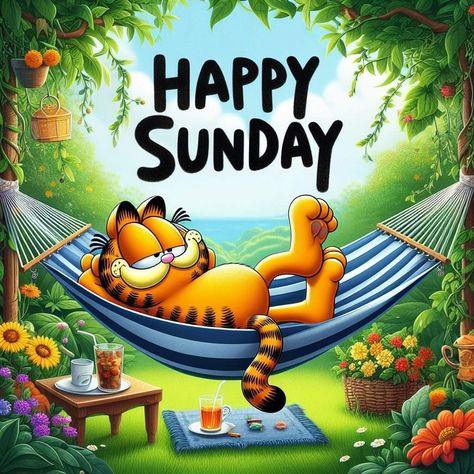 Sunday Morning Humor, Good Morning Happy Weekend, Garfield Quotes, Happy Sunday Images, Good Morning Cat, Happy Sunday Morning, Good Morning Snoopy, Sunday Greetings, Sunday Images