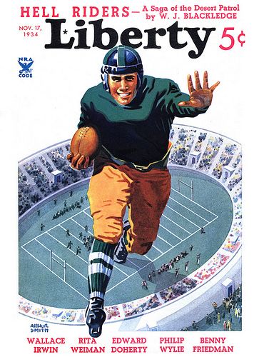 Cover - 19341117 Liberty | Flickr - Photo Sharing! Football Illustration, Sports Hero, Football Poster, Vintage Football, Sports Art, Vintage Magazines, Vintage Magazine, Vintage Sports, Green Bay Packers