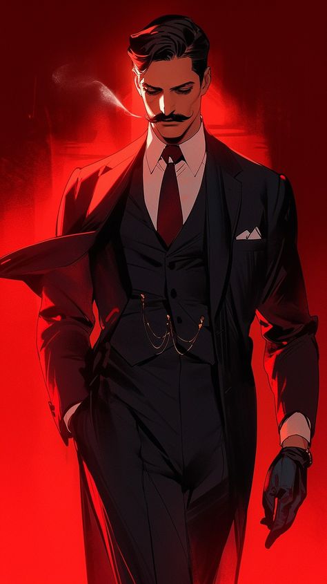 Hitman Character Design Male, Evil Ceo Character Design, Mafia Assassin, Evil Business Man, Scarred Man Character Art, Fantasy Mob Boss, Bad Guy Character Design, Evil Business Man Character Design, Mafia Anime Men