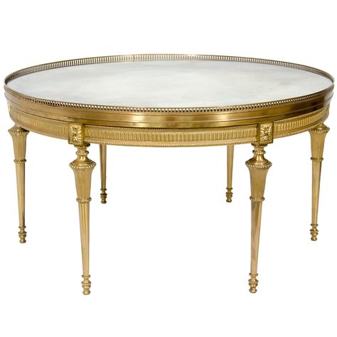 Exquisite Antique French Louis XVI Gilt Bronze Mirrored Coffee Table | From a unique collection of antique and modern coffee and cocktail tables at http://www.1stdibs.com/furniture/tables/coffee-tables-cocktail-tables/ Mirrored Coffee Table, Vstupná Hala, Classic Coffee Table, Antique Coffee Tables, French Louis Xvi Style, Mirrored Coffee Tables, Bronze Mirror, Coffee Tables For Sale, Apartment Furniture