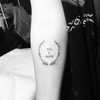 Amen Tattoo, Yes And Amen, Female Tattoo Artists, Detailed Tattoo, Little Tattoos, Fine Line Tattoos, S Tattoo, Infinity Tattoo, Small Tattoos