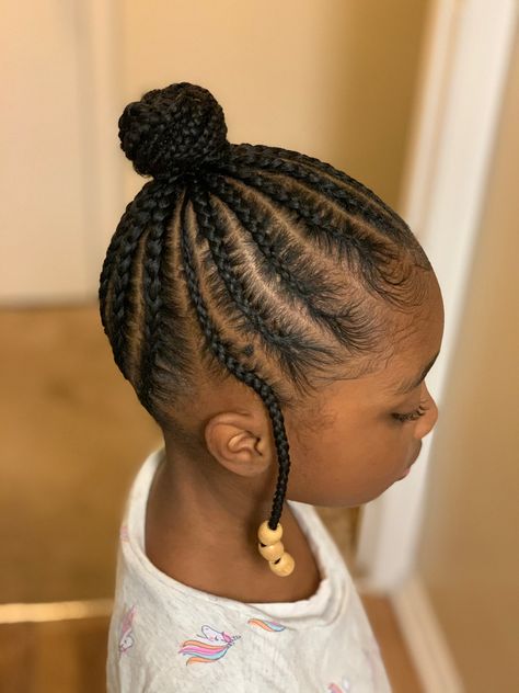 Kids Braided Bun Hairstyles Black, Natural Cornrow Hairstyles For Kids, Children Cornrow Hairstyles Natural Kids, Kids Cornrow Hairstyles Simple, Toddler Cornrow Styles, Kids Cornrow Hairstyles Natural Hair, Toddler Braid Styles, South African Hairstyles, Kids Cornrows