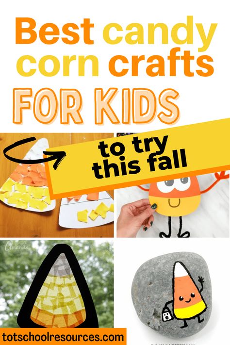 Need some easy fall or Halloween craft ideas for kids? Give these cute candy corn crafts a spin. With so many to choose from there's something for everyone to enjoy! Candy Corn Crafts For Kids, Candy Corn Craft, Halloween Craft Ideas For Kids, Corn Crafts, Corn Craft, Candy Corn Crafts, Halloween Craft Activities, Halloween Craft Ideas, Tissue Paper Craft