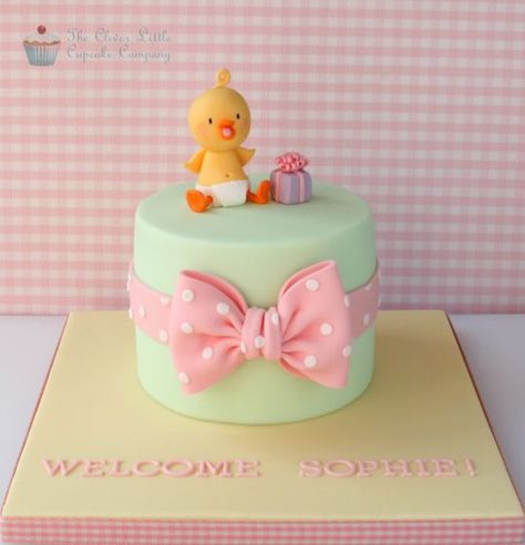 New Baby Cake - CakesDecor Rodjendanske Torte, Duck Cake, Baby Cakes, Special Occasion Cakes, Love Cake, Fancy Cakes, Fondant Cakes, Baby Cake, Pretty Cakes