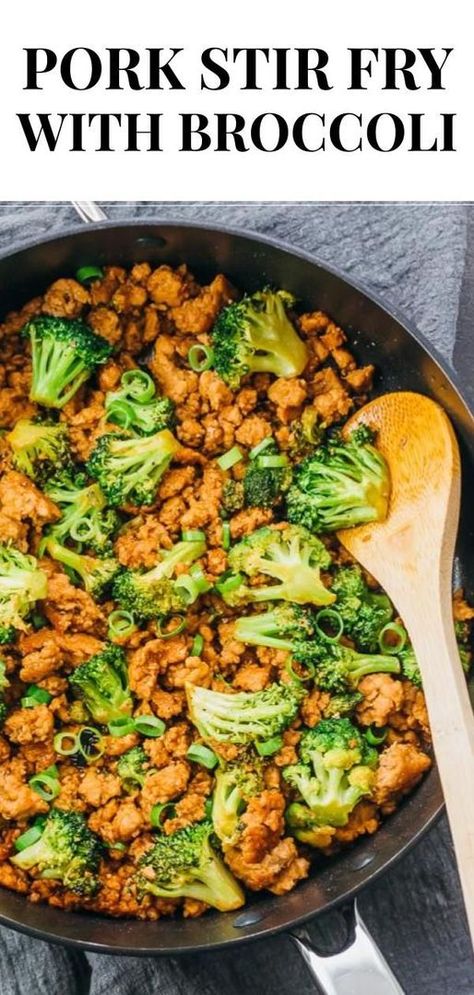 Stir Fry With Broccoli, Pork Broccoli, Pork Stir Fry Recipes, Ground Pork Recipes, Low Carb Pork, Pork Recipes For Dinner, Chinese Pork, Pork Stir Fry, Mapo Tofu