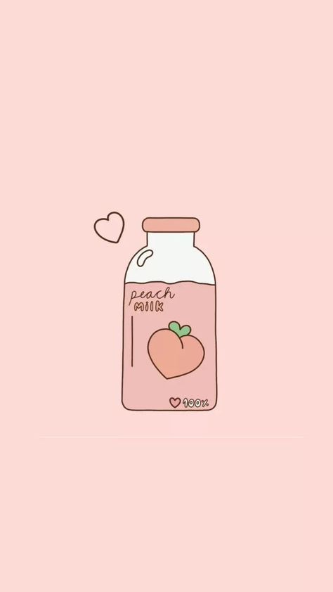 Pink Backround, Peach Drink, Peach Milk, Peach Drinks, Food Drawings, Peach Wallpaper, Ive Wonyoung, Cute Galaxy Wallpaper, Simple Phone Wallpapers